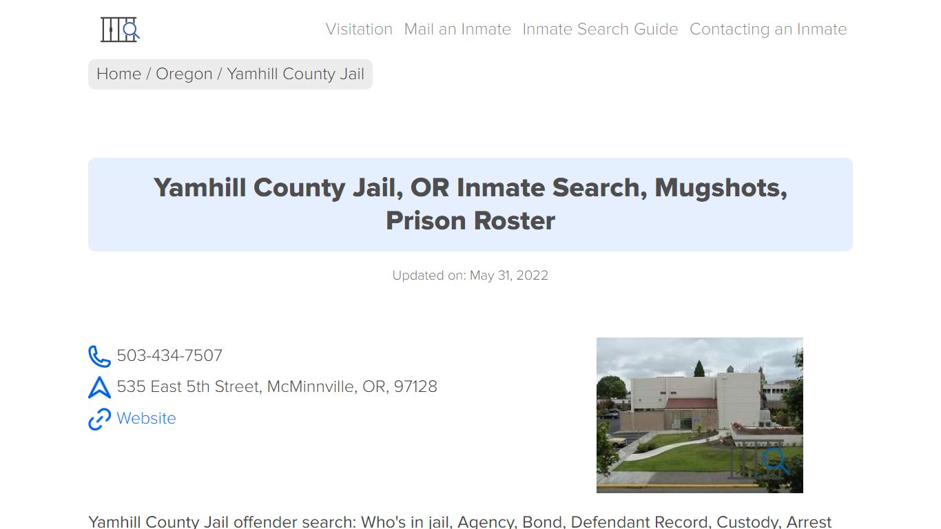 Yamhill County Jail, OR Inmate Search, Mugshots, Prison Roster